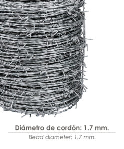 Alambre Espino Galvanizado 100 Metros 4/12