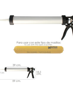 Pistola Aluminio / Acero Para Aplicar Mortero Capacidad 660 CC.