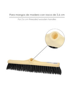 Cepillo Barrendero Industrial Fibra Rigida PVC. Soporte Polipropileno 50 cm. (Sin Mango)