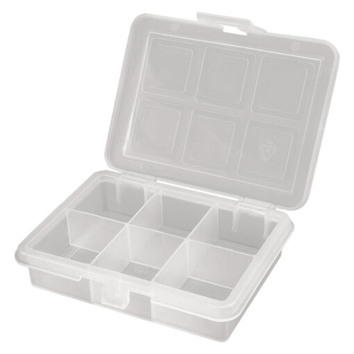 Organizador Plastico 6 Compartimentos 120 x 100 x 28 mm. Caja Almacenaje