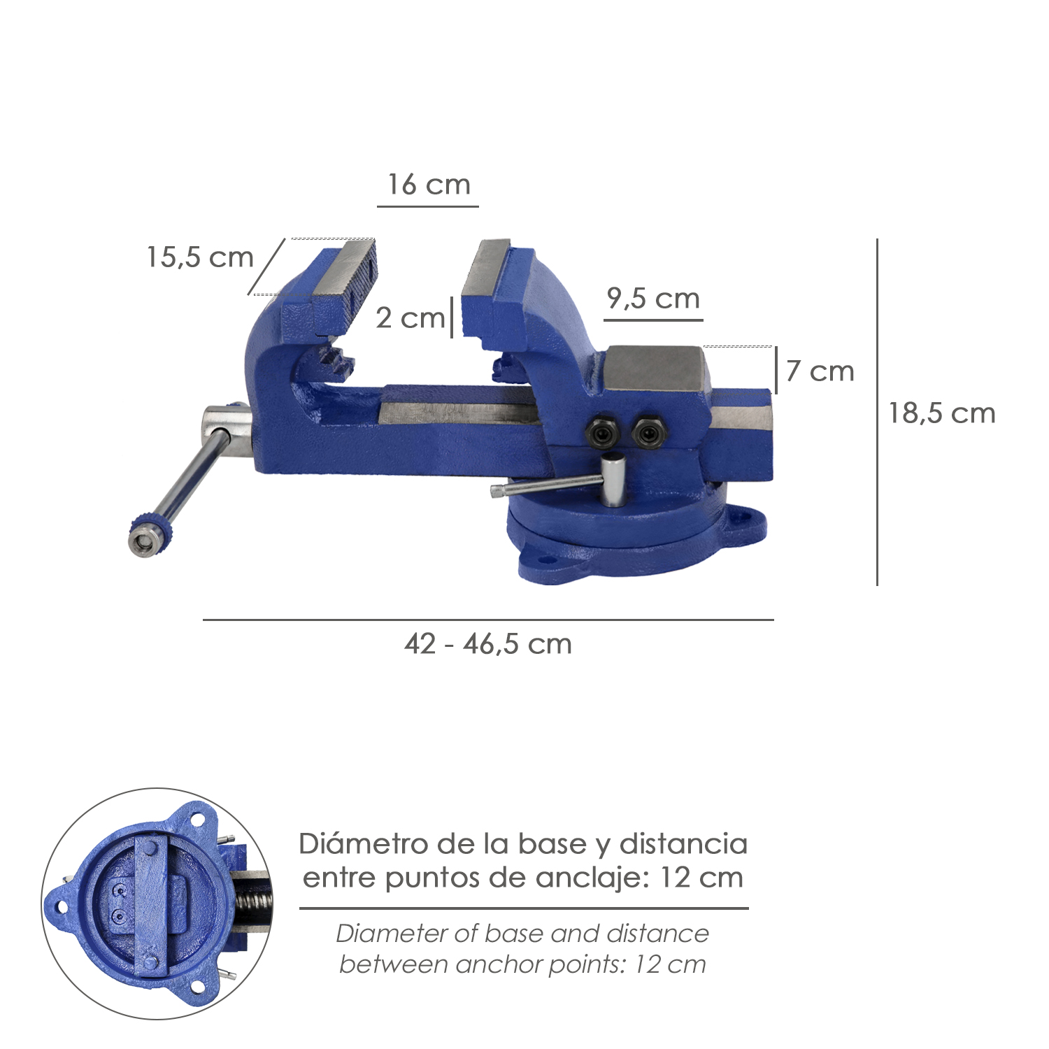 Plataforma giratoria (diametro 15cm y altura 5cm) negro