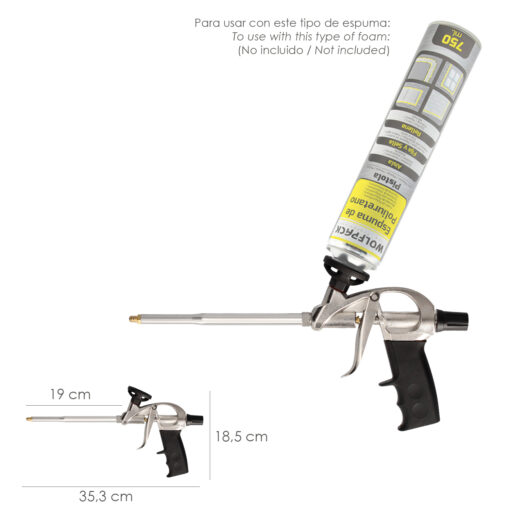 Pistola Para Espuma Poliuretano Con Adaptador PTFE