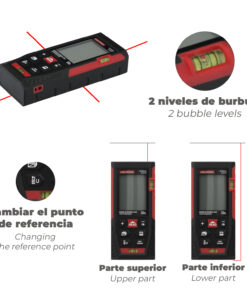 Medidor Laser 10 Funciones 50m Funciona Con 2 Pilas AAA (No Incluido)