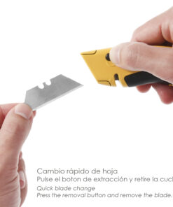 Cutter Con Hoja Retractil De 20 mm. Cambio Hoja Rápido Carcasa De Aluminio Agarre Engomado. Uso Profesional