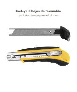 Cutter Profesional 18mm Con 8 Hojas Acero Sk5