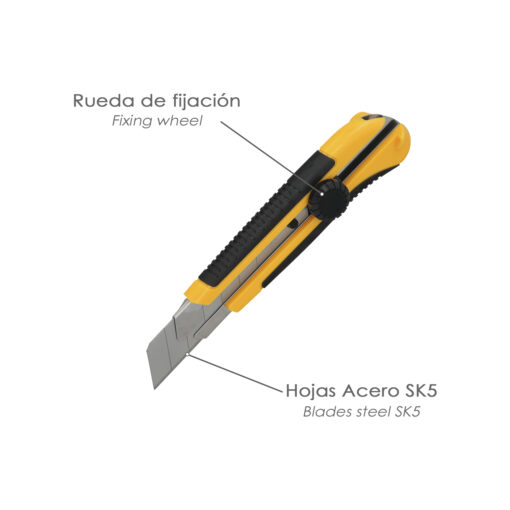 Cutter Ancho Profesional Hoja Acero Sk5 25mm.