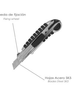 Cutter Aluminio Profesional 18mm Con 5 Hojas Acero Sk5