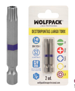 Puntas Largas Destornillador Torx T40 (2 Piezas). Acero S2 al Cromo Vanadio. Puntas Hexagonales