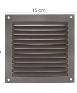 Rejilla Ventilación Atornillar 15x15 cm. Aluminio Color Marrón