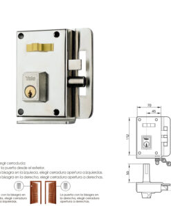 Cerradura Yale   10-c-hn/ Derecha