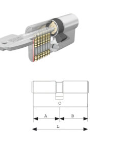 Cilindro Tesa Seguridad T60 /40x40  Latonado