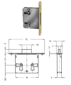 Cerradura Mueble Sin Llave 32/20 mm.