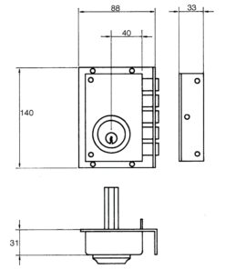 Cerradura Jis  242           11x7 Derecha