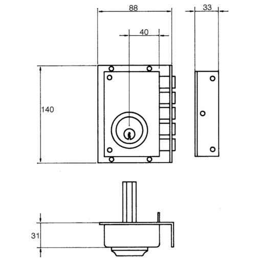 Cerradura Jis  242           11x7 Derecha