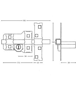 Cerrojo Fac 302-L/115 Pintado Izquierda