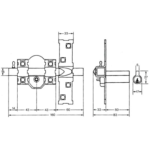 Cerrojo Fac 305-r/ 80-n/ Izquierda