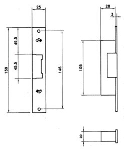 Cerradura Electrica Jis 12 Voltios 842-901g Frente Gris