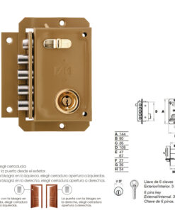 Cerradura Fac S 90 Pintada Izquierda Bombin 70