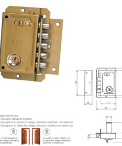 Cerradura Fac S 90           Pintada  Derecha