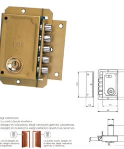 Cerradura Fac S 90/c Pintada  Derecha