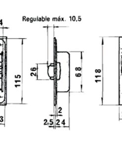 Cerradura Lince 5554 Aluminio   14 mm.