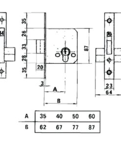 Cerradura Lince 5810         Lp/35 mm.