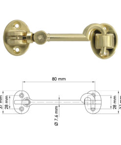 Aldabilla Multiusos Reforzada Con Tornillos 100 Mm Latón Pulido