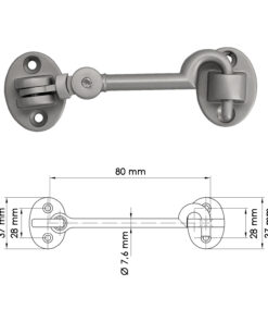 Aldabilla Multiusos Reforzada Con Tornillos 100 Mm Latón Niquelado Mate