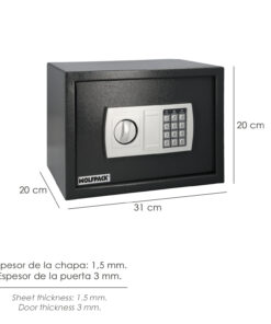 Caja Fuerte Sobreponer Electrica 31x20x20 cm.