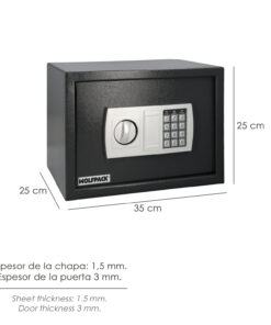 Caja Fuerte Sobreponer Electrica 35x25x25 cm.