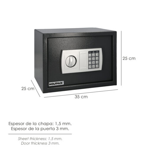 Caja Fuerte Sobreponer Electrica 35x25x25 cm.