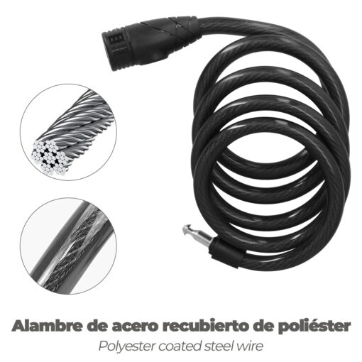 Cable Bicicleta Espiral Con Llave Ø 12 mm. x 150 cm.