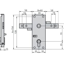 Cerradura Cvl 11b/m Con Manilla Puertas Basculantes