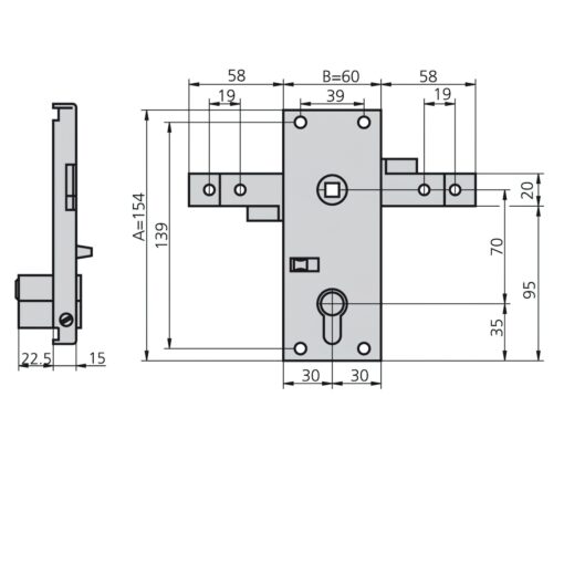 Cerradura Cvl 11b/m Con Manilla Puertas Basculantes