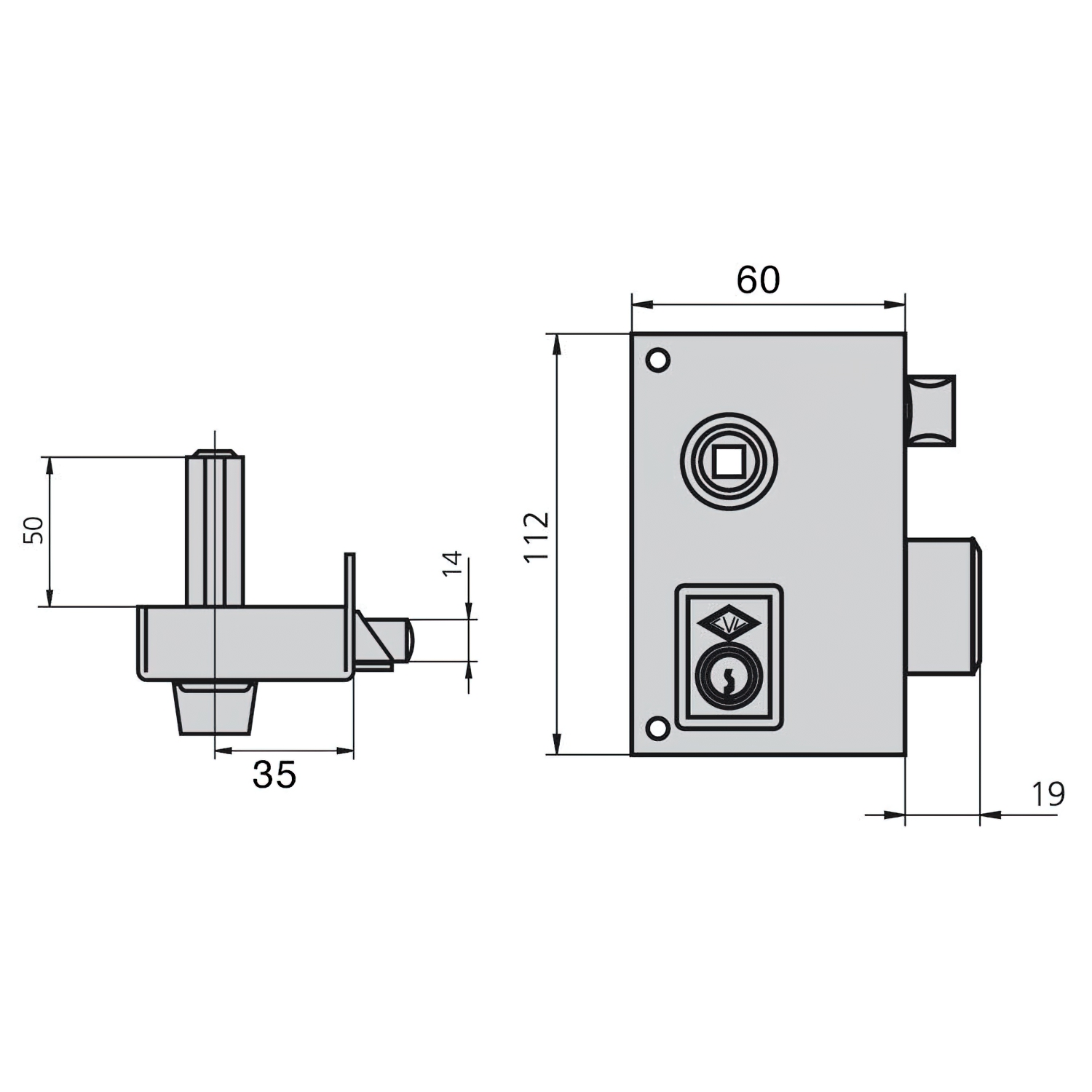 Comprar Cerradura Sobreponer 60X35Mm 56B60D/0 Niquel Picaporte/Palanca  Derecha. CVL Online - Bricovel