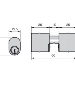 Cilindro Cvl 5968/25x25/ln Ovalado Leva Con Vastagos