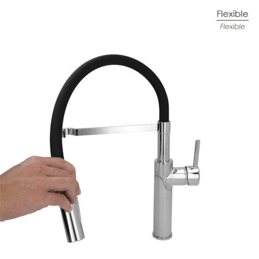 Monomando Fregadero Flexible Con Soporte Grifo Flexible Chorro Aireado