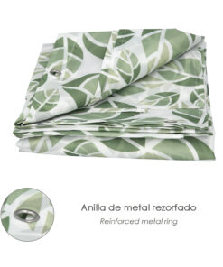 Cortina Ducha Hojas Verdes 180x200 cm. Impermeable