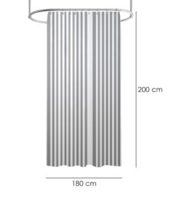 Cortina Ducha Rayas Blancas 180x200 cm. Impermeable