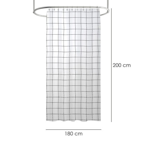 Cortina Ducha Cuadros 180x200 cm. Impermeable