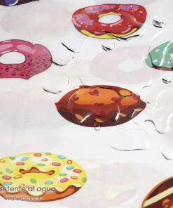 Cortina Ducha Donuts 180x200 cm. Impermeable