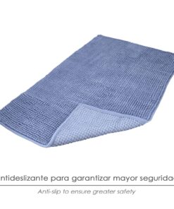 Alfombra Baño Poliéster Chenilla 50x80 cm. Azul.