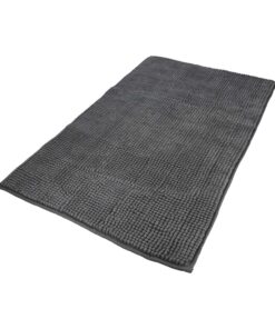 Alfombra Baño Poliéster Chenilla 50x80 cm. Gris.