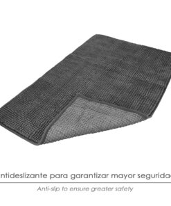 Alfombra Baño Poliéster Chenilla 50x80 cm. Gris.