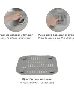 Protector Desagüe Silicona Cocina Baño 145 x 145 mm.