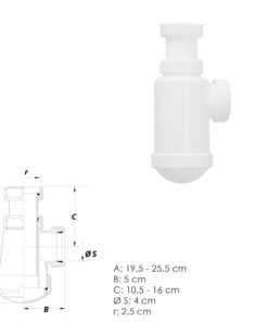 Sifon Botella Extensible  1 1/2  Tuerca Loca