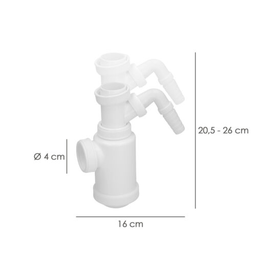 Sifon Botella Extensible T-4-T  1  1/2 Toma Lavadora