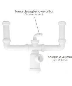 Sifon Doble Extensible Con Doble Evacuación. Salida 1 1/2