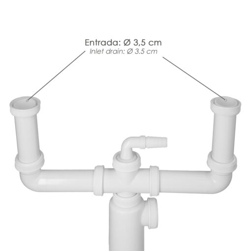 Sifon Doble Extensible Con Botella Salida 1 1/2" Salida Ø 40 mm.