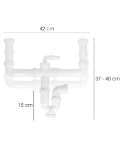 Sifon Doble Extensible Con Dos Evacuaciones  1 1/2